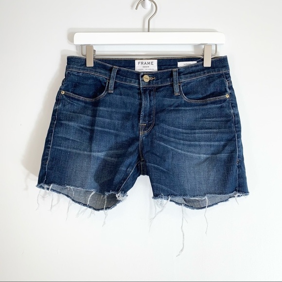 Frame Denim Le Garçon denim shorts DIY cutoff raw hem size 25 - Picture 1 of 6
